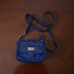 Nine West Royal Blue Crossbody Bag with Chain Accent